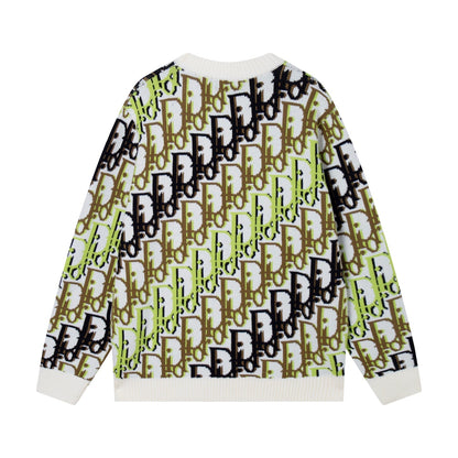 260315 New high-quality full-pattern jacquard wool knitted round-neck sweater