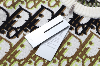 260315 New high-quality full-pattern jacquard wool knitted round-neck sweater