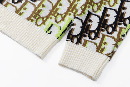 260315 New high-quality full-pattern jacquard wool knitted round-neck sweater