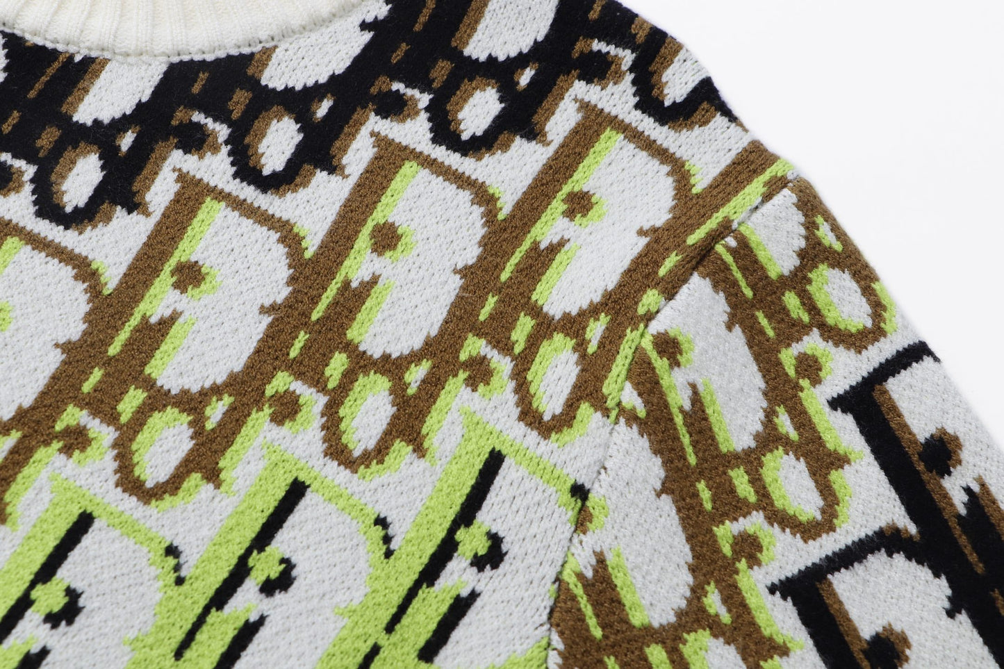 260315 New high-quality full-pattern jacquard wool knitted round-neck sweater