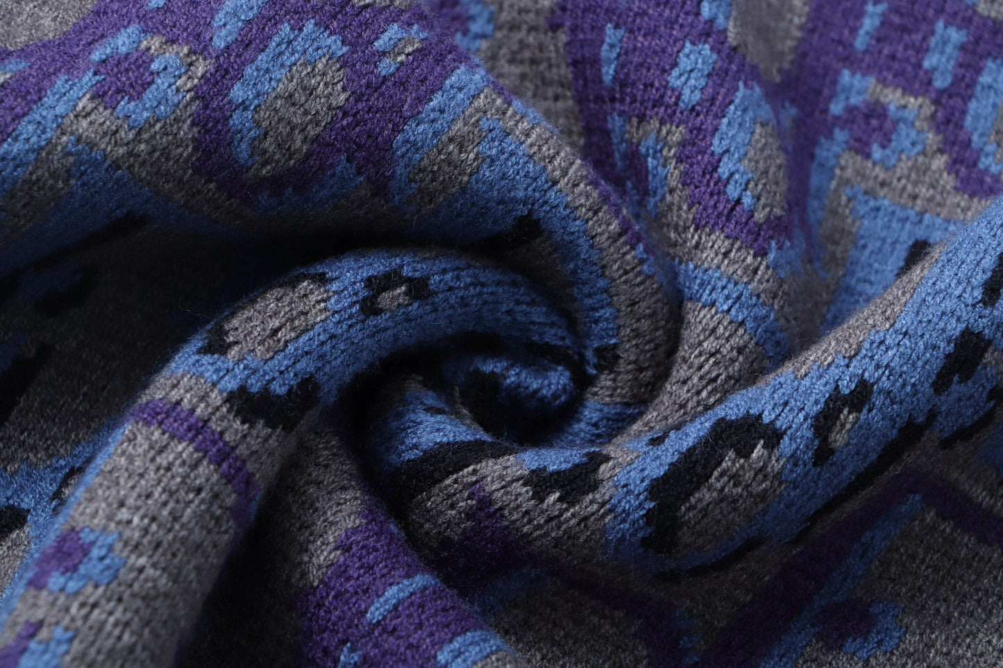 260315 New high-quality full-pattern jacquard wool knitted round-neck sweater