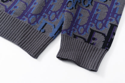 260315 New high-quality full-pattern jacquard wool knitted round-neck sweater