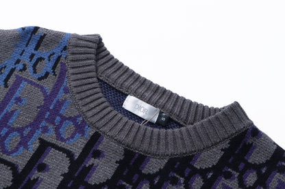 260315 New high-quality full-pattern jacquard wool knitted round-neck sweater