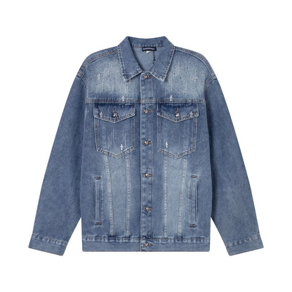 260315 New high-quality sequined denim jacket