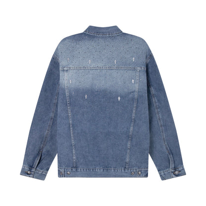 260315 New high-quality sequined denim jacket