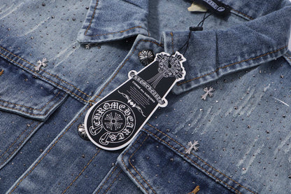 260315 New high-quality sequined denim jacket