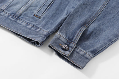 260315 New high-quality sequined denim jacket