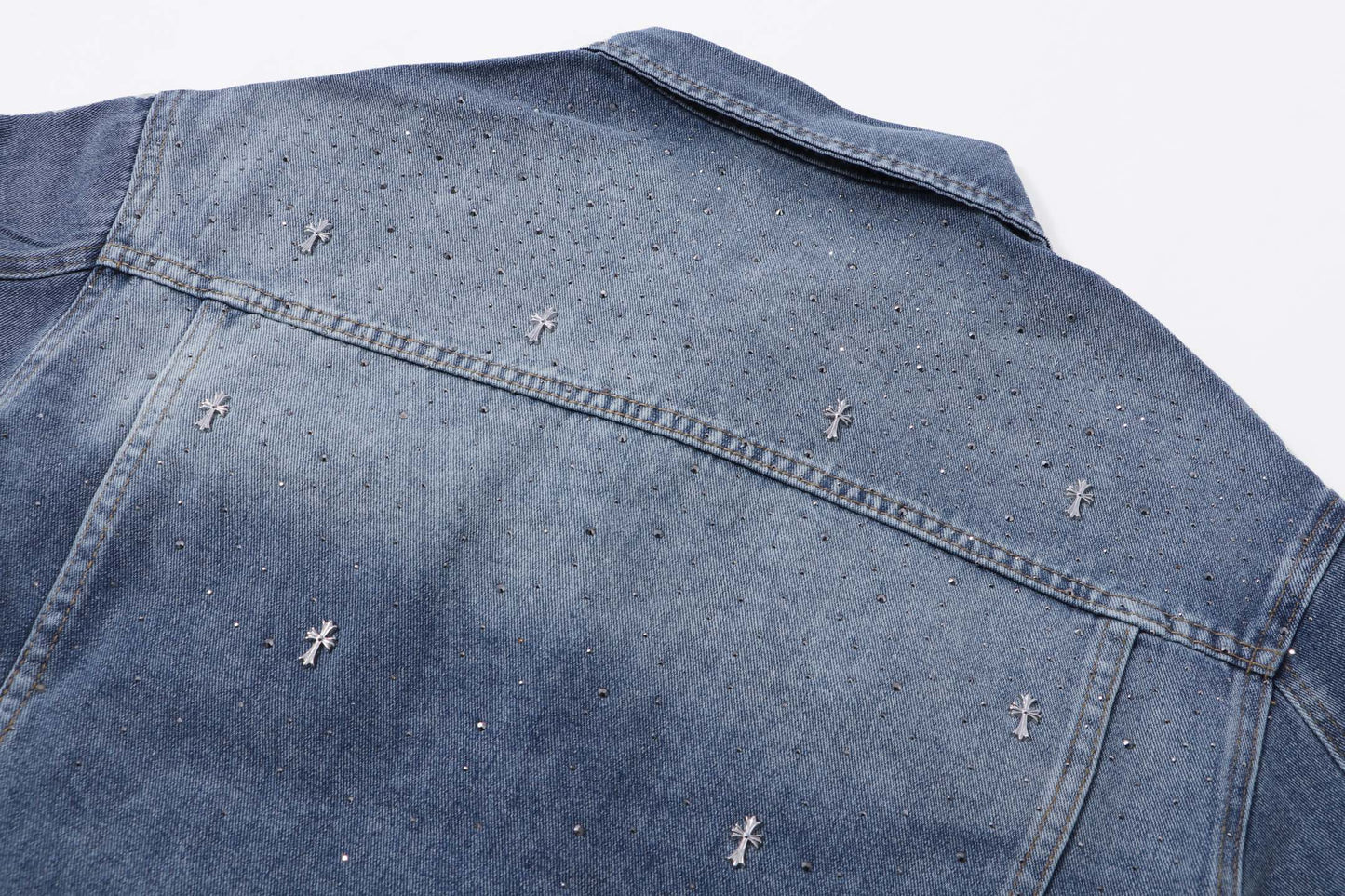 260315 New high-quality sequined denim jacket