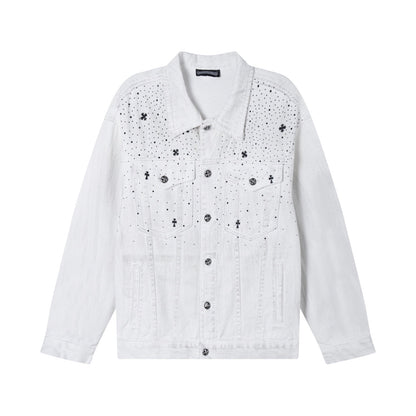 260315 New high-quality sequined denim jacket