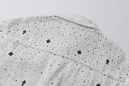 260315 New high-quality sequined denim jacket