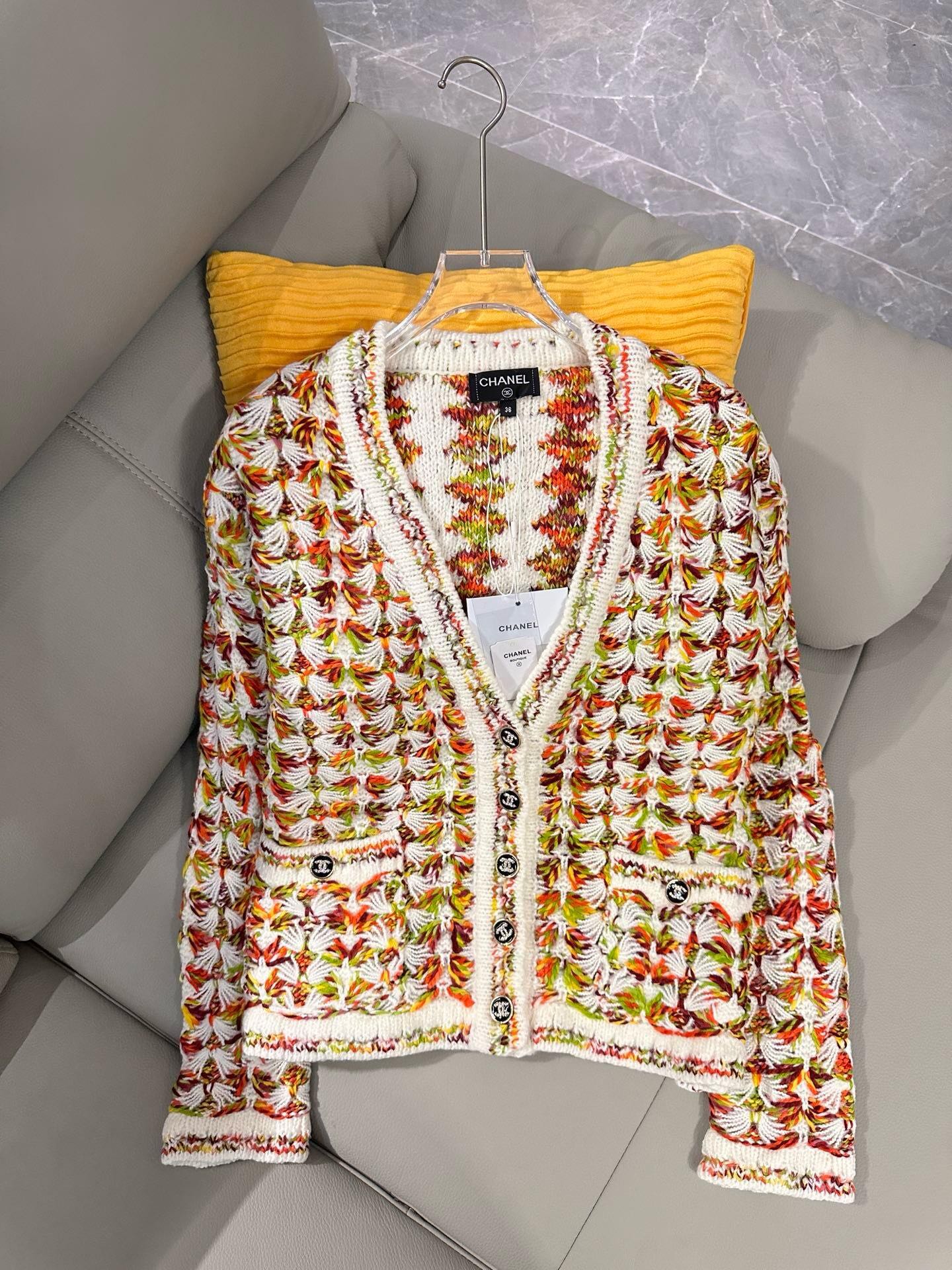 260315 New custom-made chunky cashmere cardigan jacket