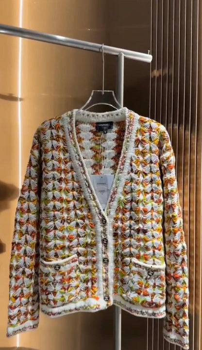 260315 New custom-made chunky cashmere cardigan jacket