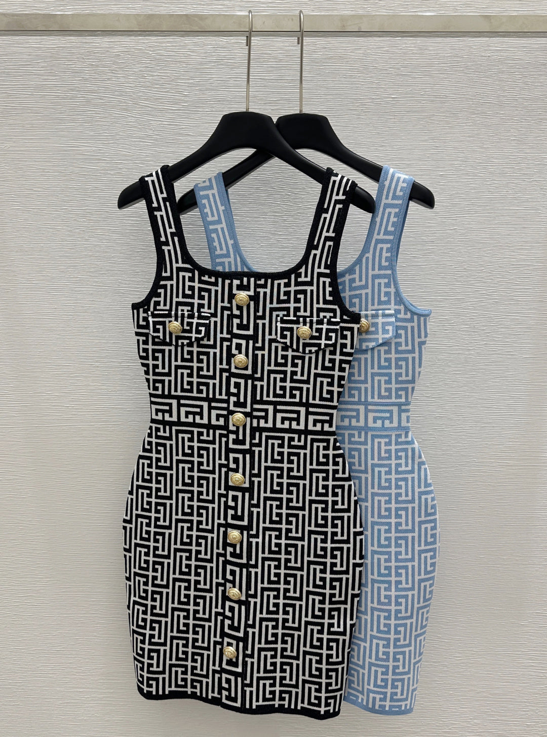 260315 New model maze-style high-waisted backless knitted dress