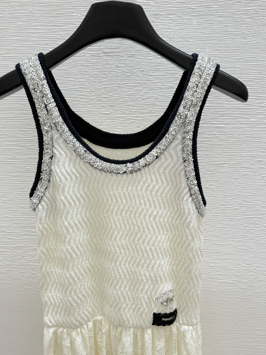 260315 New style round-neck bead-embroidered lace knitted dress
