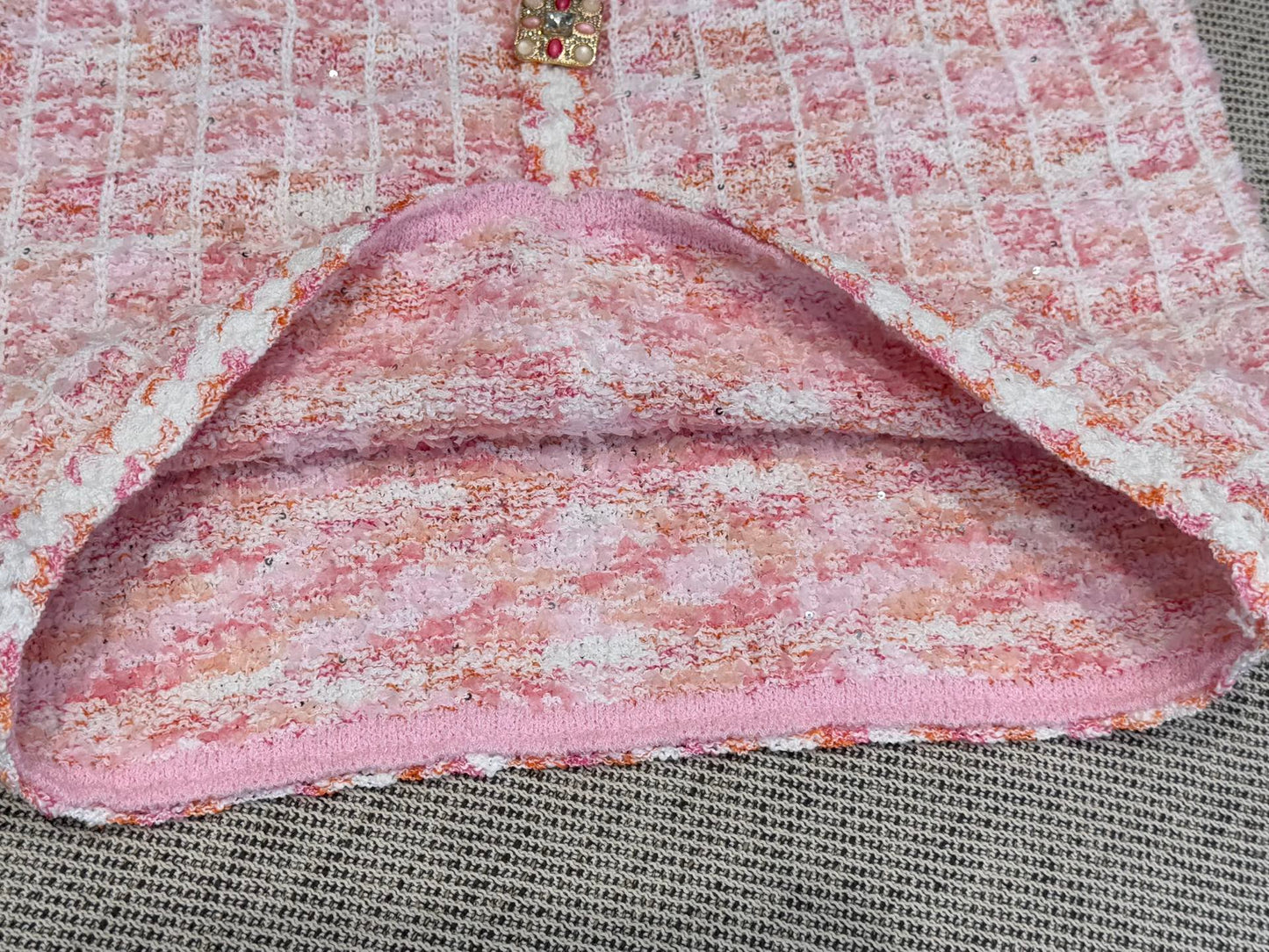260315 New spring-autumn pink woolen blouse-style short-sleeved shirt