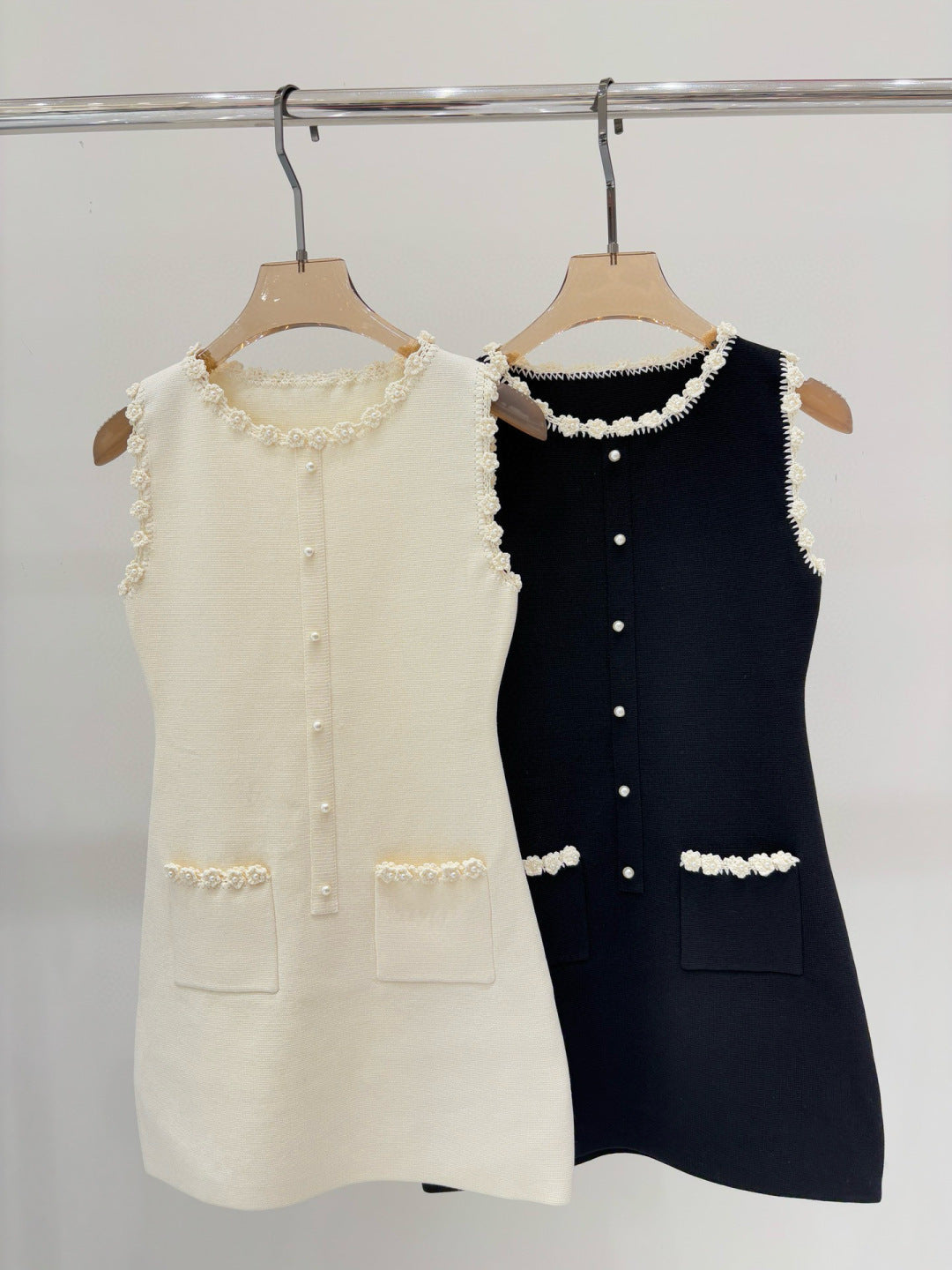 260315 New heavy-duty dress with spring-autumn collar and lace trim