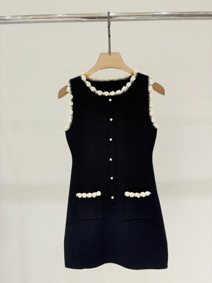 260315 New heavy-duty dress with spring-autumn collar and lace trim