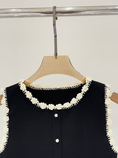 260315 New heavy-duty dress with spring-autumn collar and lace trim
