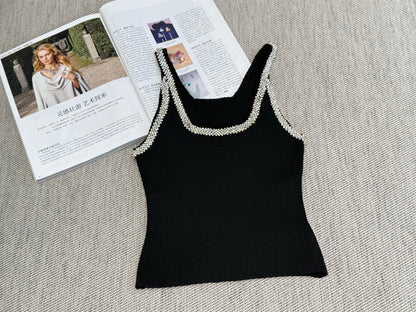 260315 New spring-autumn soft diamond-encrusted decorative vest