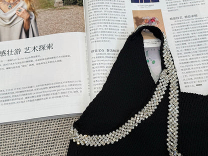 260315 New spring-autumn soft diamond-encrusted decorative vest