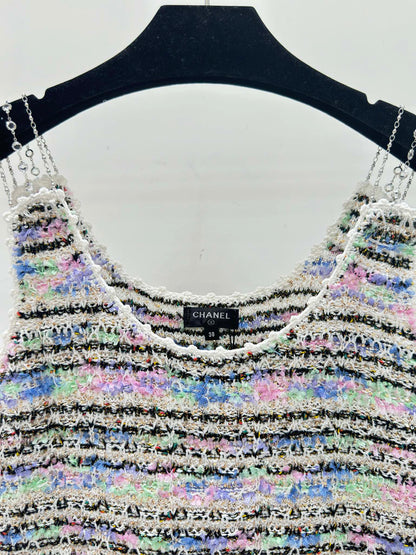 260315 New spring-autumn color-striped knitted tank top