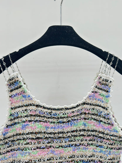 260315 New spring-autumn color-striped knitted tank top