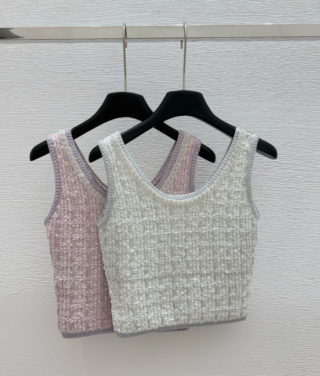 260315 New spring-autumn round-neck beaded vest