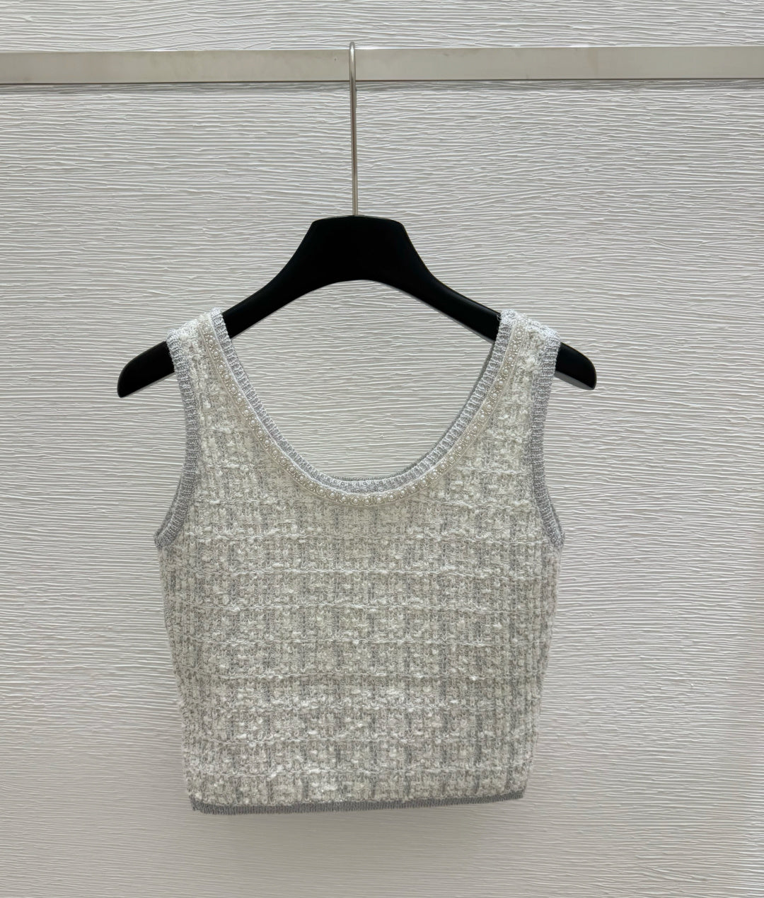 260315 New spring-autumn round-neck beaded vest