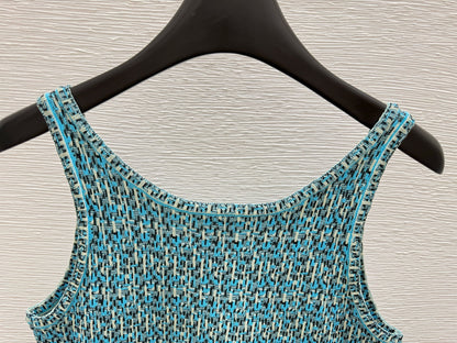260315 New spring-autumn design-color contrast knitted backless dress