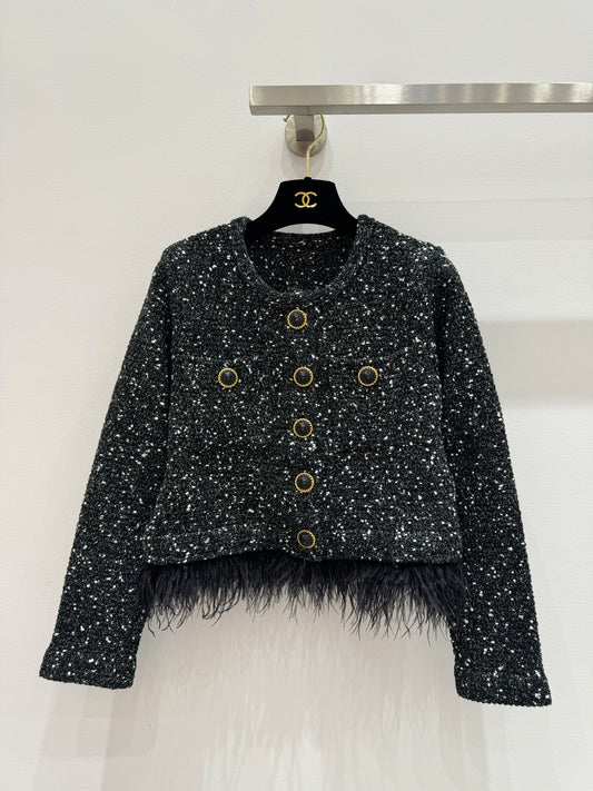 260315 New autumn-style thick knitted heavy-duty mini-chic sweater coat