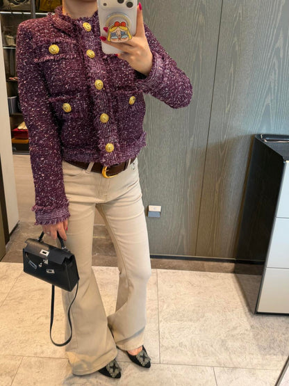 260315 New autumn-style thick knitted chic sweater coat