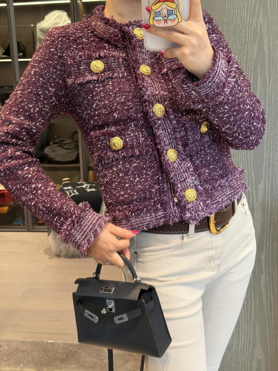 260315 New autumn-style thick knitted chic sweater coat