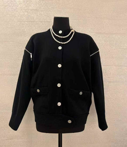 260315 New autumn-style thick knitted chic sweater coat