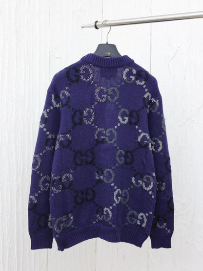 260315 New fall/winter style thick knitted graphic print pullover sweater