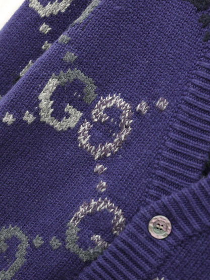 260315 New fall/winter style thick knitted graphic print pullover sweater