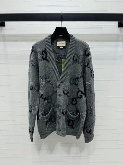260315 New fall/winter style thick knitted graphic print pullover sweater