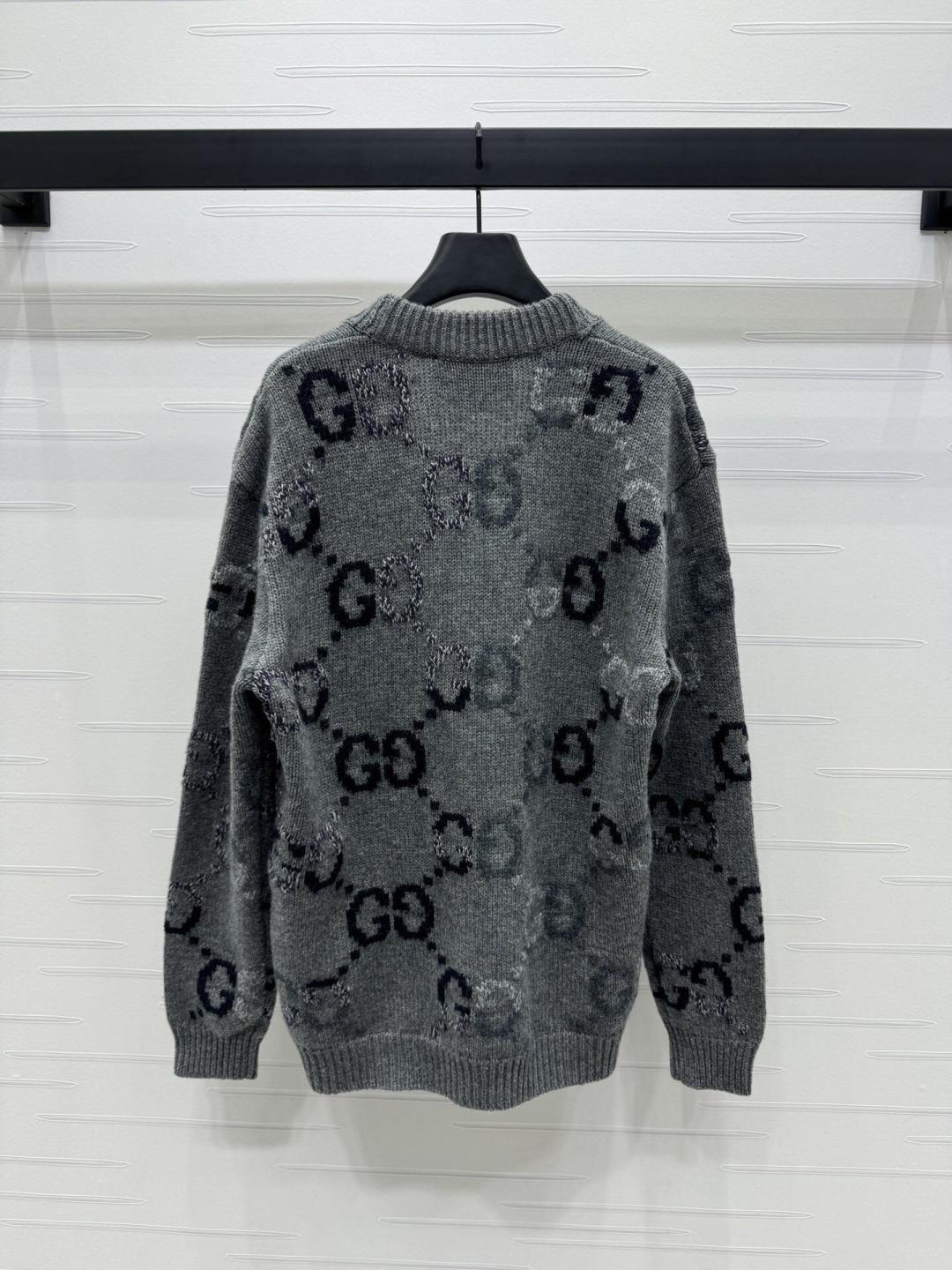 260315 New fall/winter style thick knitted graphic print pullover sweater