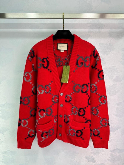 260315 New fall/winter style thick knitted graphic print pullover sweater