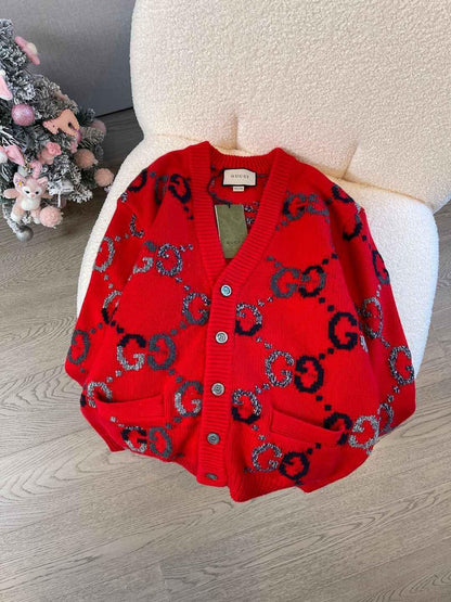 260315 New fall/winter style thick knitted graphic print pullover sweater