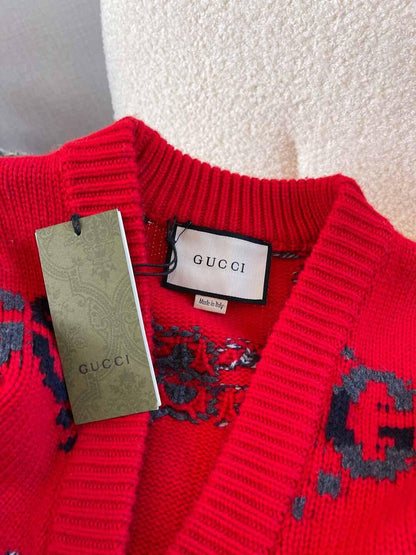 260315 New fall/winter style thick knitted graphic print pullover sweater