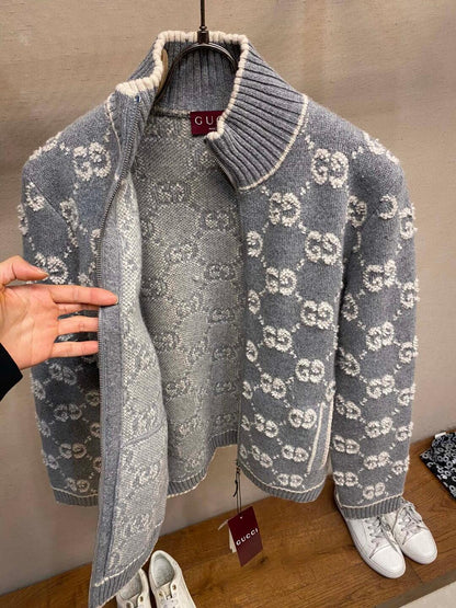 260315 New fall and winter style thick knitted sweater coat
