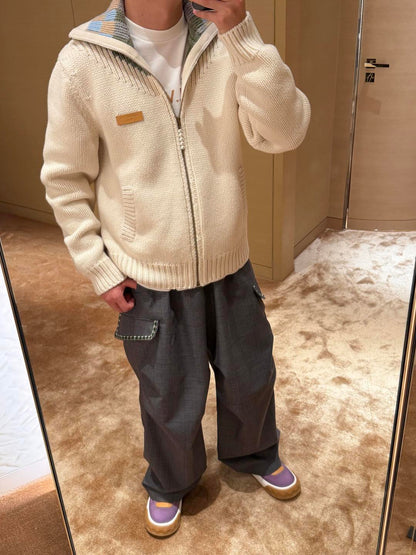 260315 New fall and winter style thick knitted sweater coat