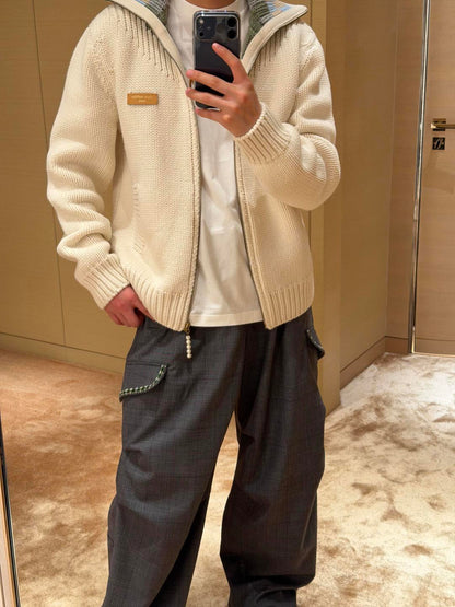 260315 New fall and winter style thick knitted sweater coat