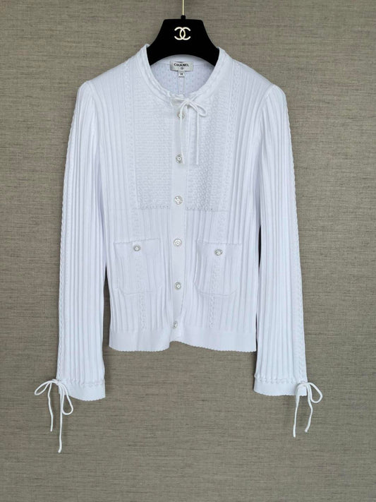 260315 New spring-autumn style lace-up knitted cardigan