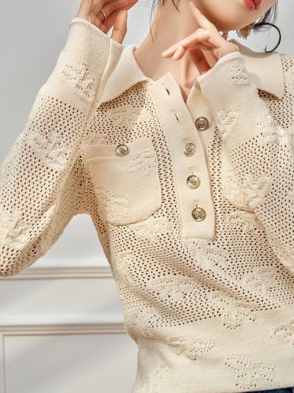 260317 New high-quality round-neck knitted cardigan