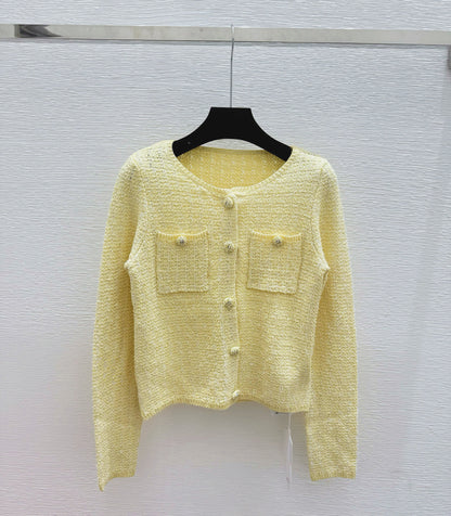 260317 New high-quality knitted round-neck cardigan