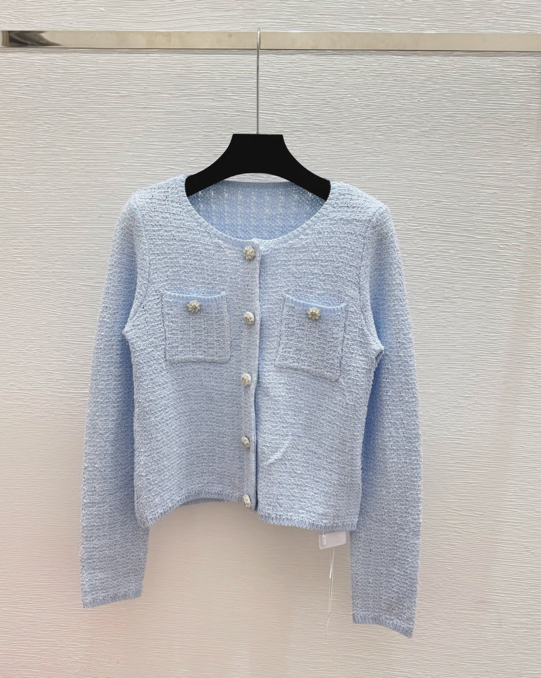 260317 New high-quality knitted round-neck cardigan
