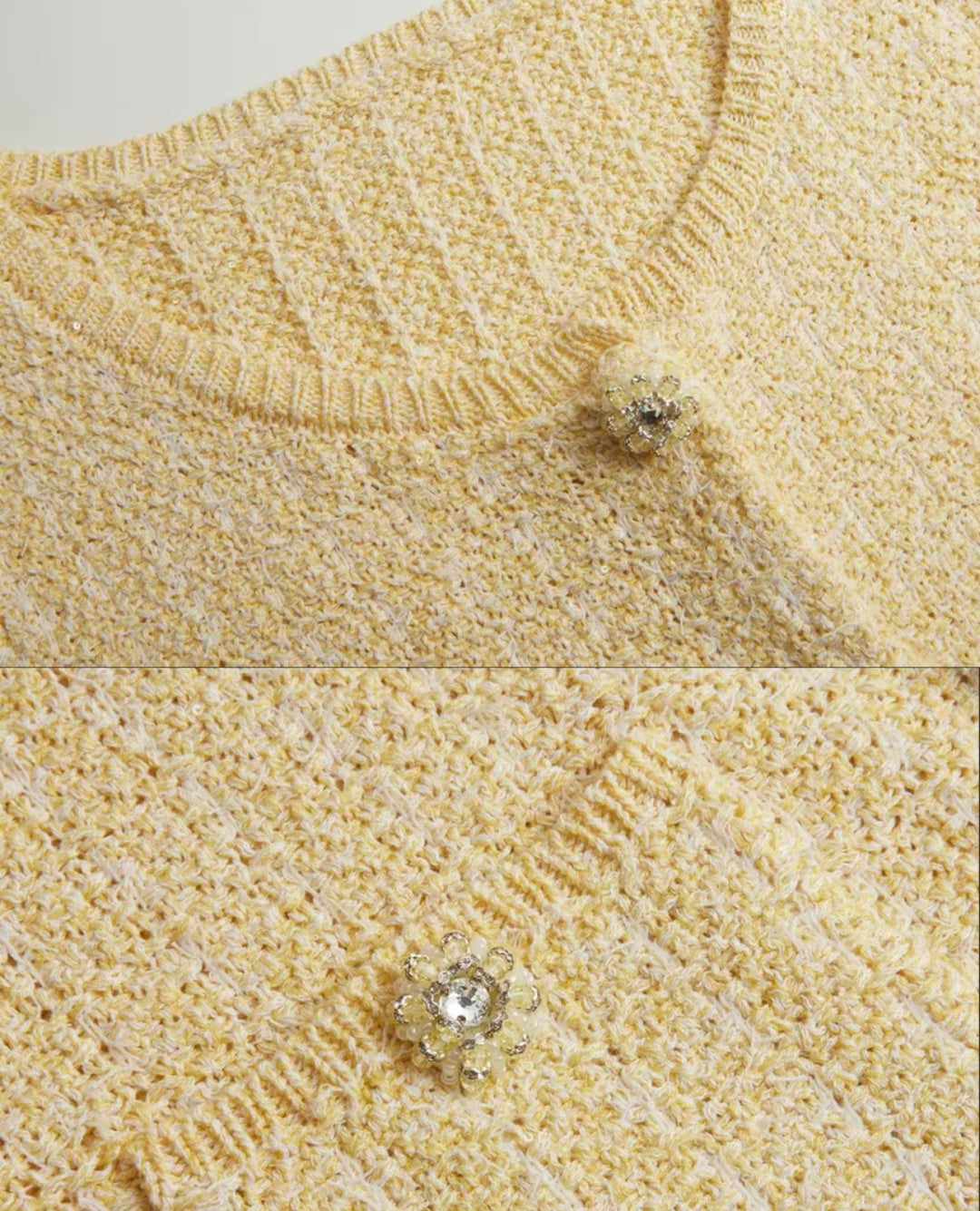 260317 New high-quality knitted round-neck cardigan
