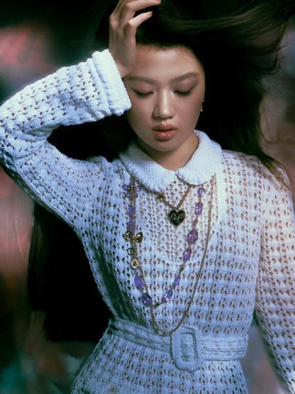 260317 New high-quality mesh knitted sweater