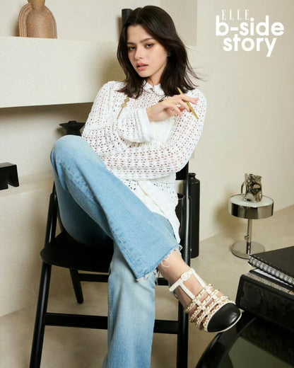 260317 New high-quality mesh knitted sweater